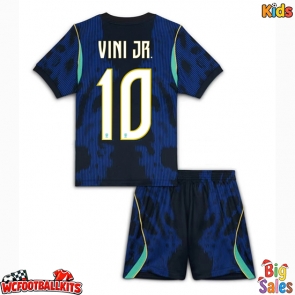 Brazil Vinicius Junior #10 Replica Away Stadium Kit for Kids World Cup 2026 Short Sleeve (+ pants)